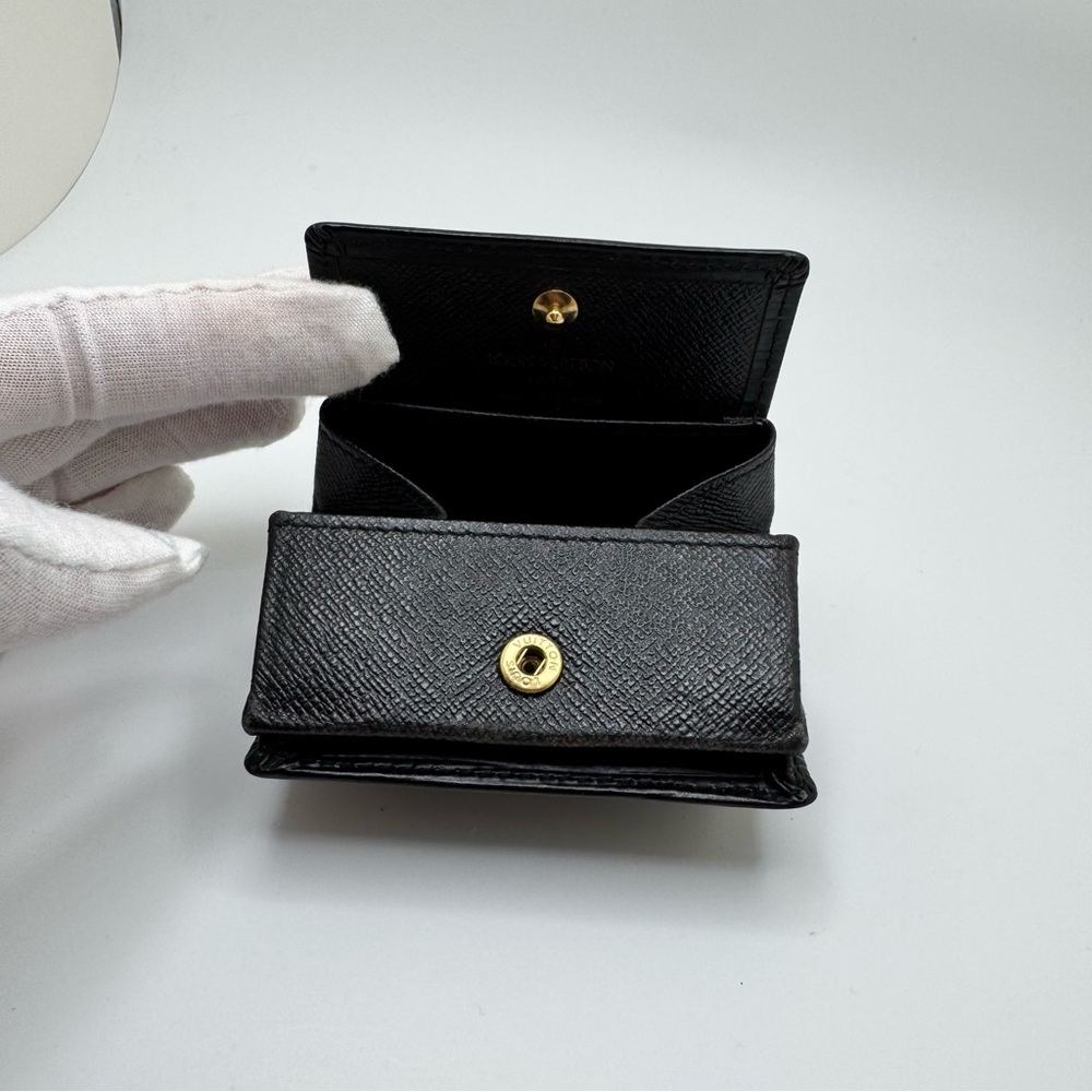 Louis Vuitton Coin Purse Epi Noir Mini Boite Box Leather Snap Closure Black OS - Picture 11 of 17